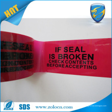 Garantía nulo etiqueta del tornillo cinta de cierre de la cinta con cinta de embalaje personalizada de impresión